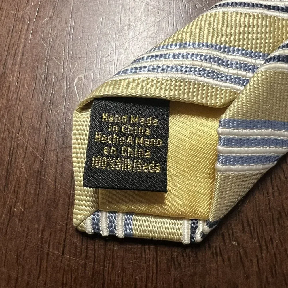 Donald Trump Mens Necktie 100% Silk‎ Striped Gold Dress Suit President